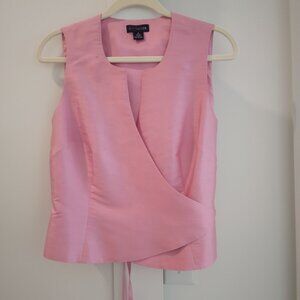 ANN TAYLOR SILK TOP TIE WRAP CRISS CROSS VEST SIZE 8